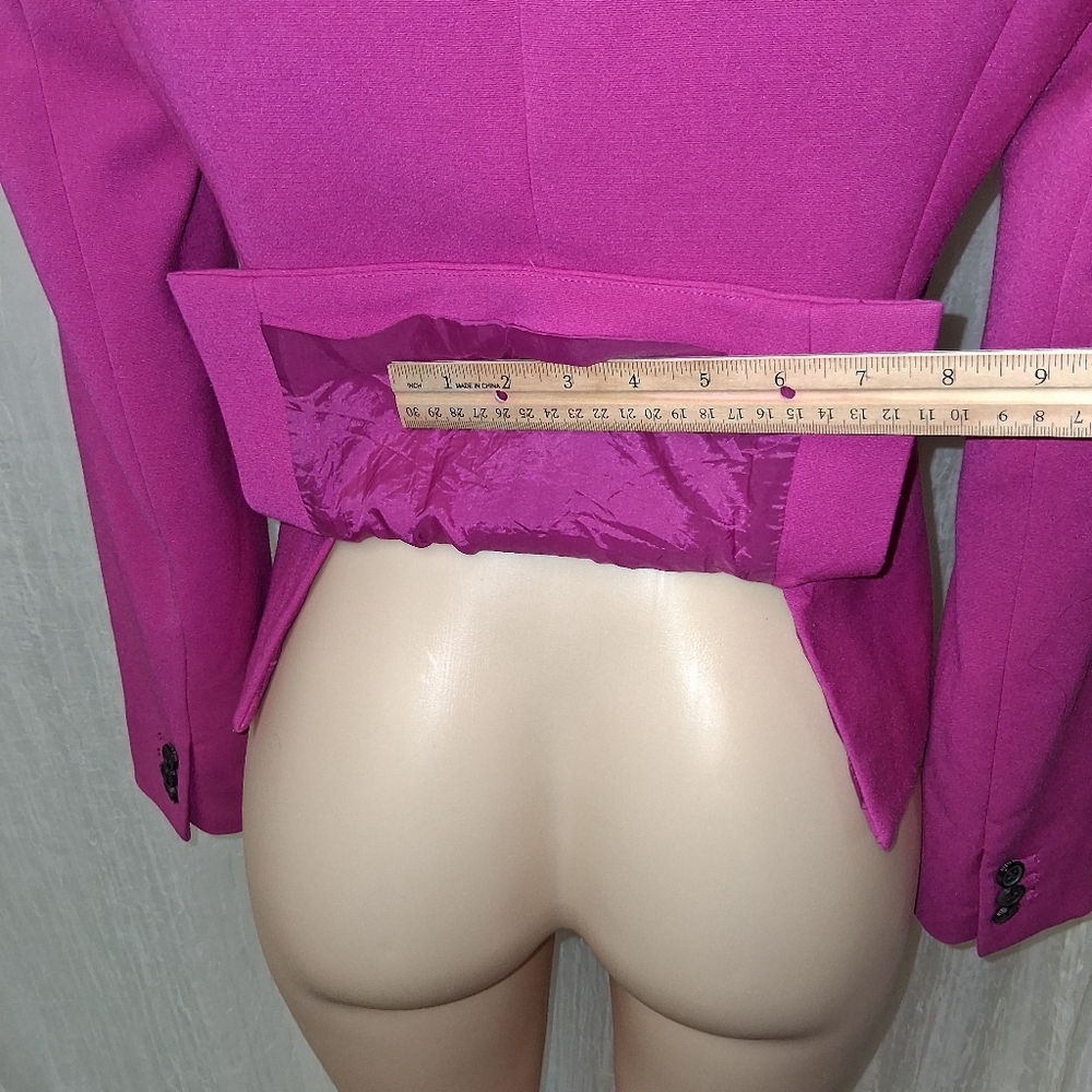 Anne Klein Women Size 4 Fuchsia Double-Breasted Blazer - Picture 6 of 15